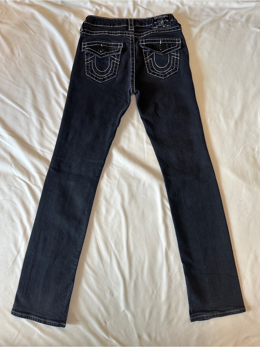 True Religion Billie Mid Rise Straight Black Jeans Size 27